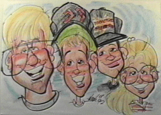 A Cedar Point caricaturist's 1992 portrayal of the Botkin family