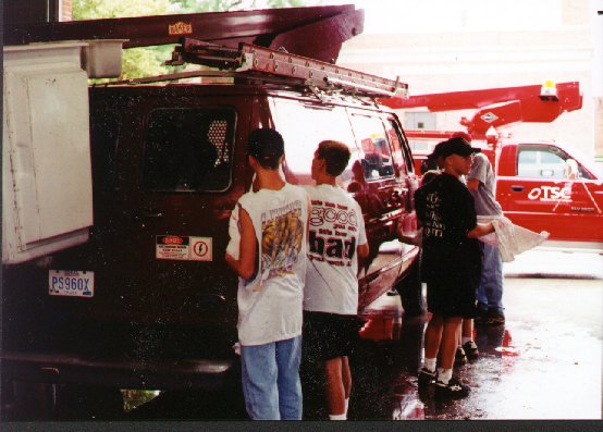 telephone company truck wash